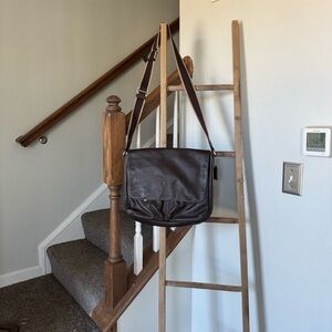 Coach Dark Brown Leather Messenger/laptop Bag